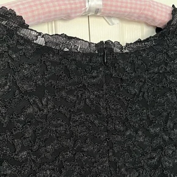 Reflections by Spiegel Black Long Sleeve V-Neck Lace Dress - Picture 7 of 12